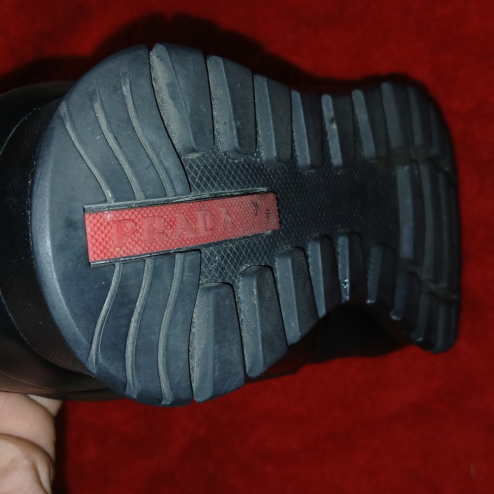 Prada Black Sneakers with Chunky Sole and Slip-On Design - Picture 4 of 8